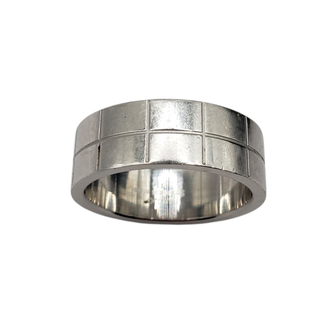 Men's Stainless Steel Silver Tone  Band Ring Size 9